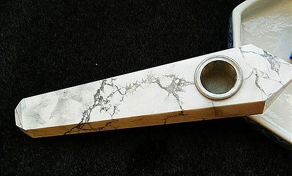 Natural Quartz white Turquoise wand point crystal smoking pipe tobacco cigarett treatment | Дом и сад