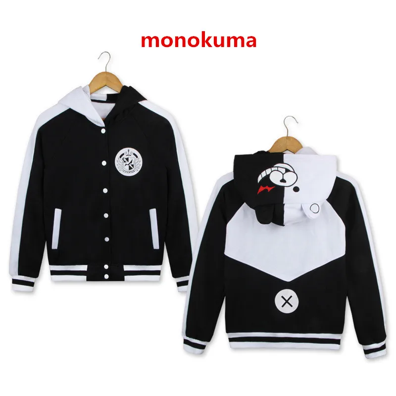 Новые толстовки с капюшоном унисекс Danganronpa Косплей Монокума костюм для женщин