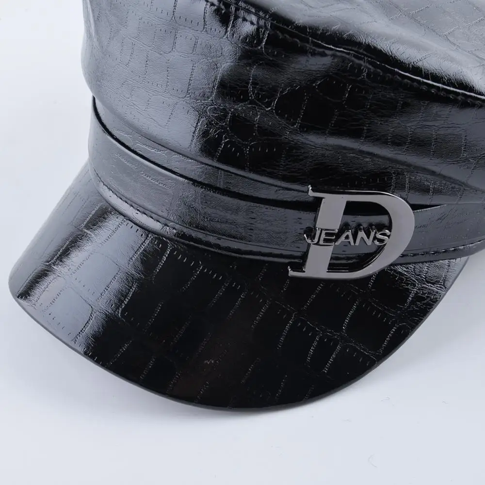 Кожа крокодила кепки женские с крокодиловым узором ПУ плоский берет фуражка