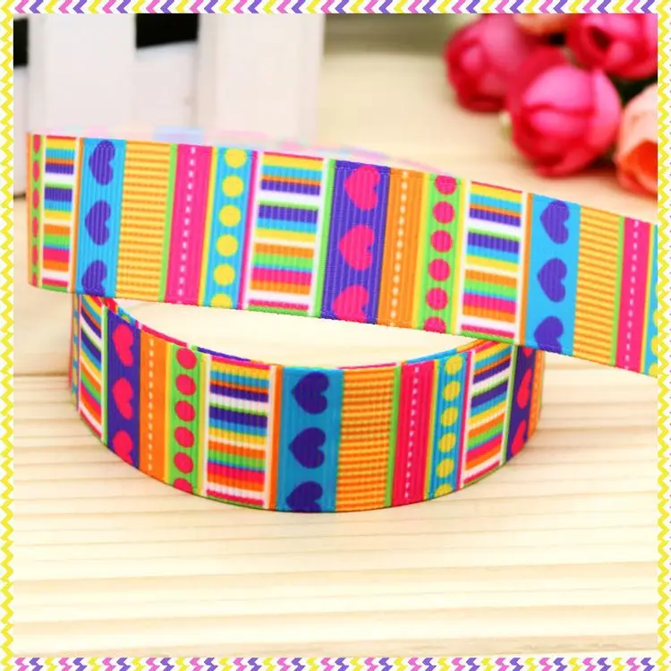 

7/8inch Free Shipping Special Pattern Printed Grosgrain Ribbon material Headwear Party Decoration Diy Wholesale Craft 22mm P4728