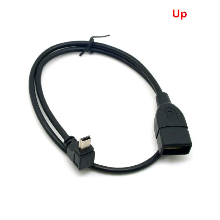 Вверх и вниз под углом 90 градусов мини USB Тип B к разъему OTG кабель 10 см 25 0 1 м для