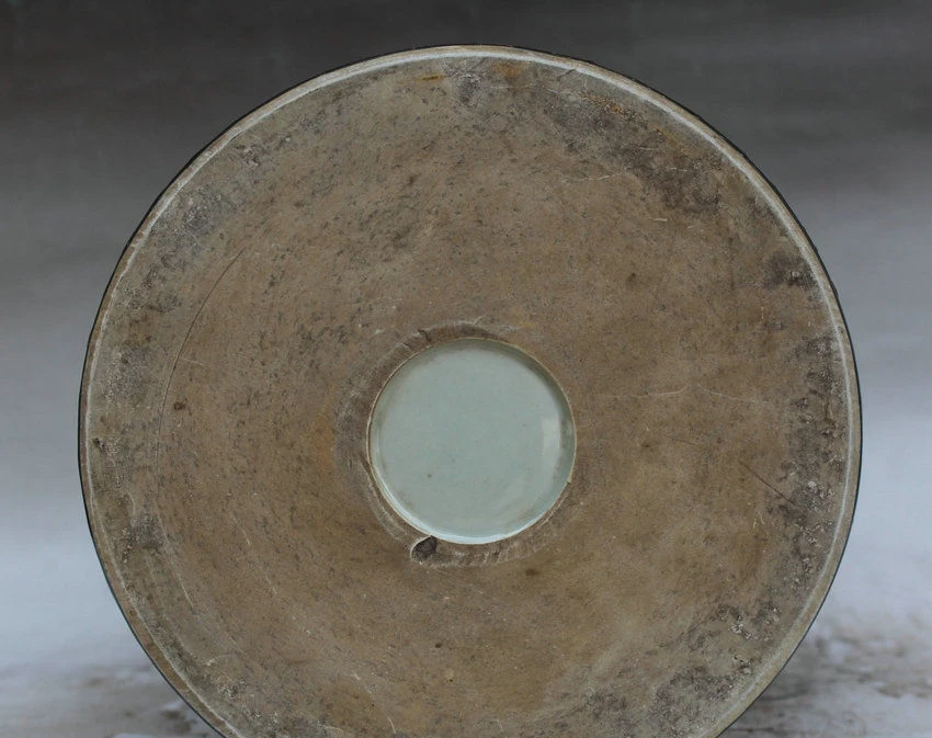 9 &quotКитай Дворец синий фарфор животных рыбы Барракуда круглая щетка горшок