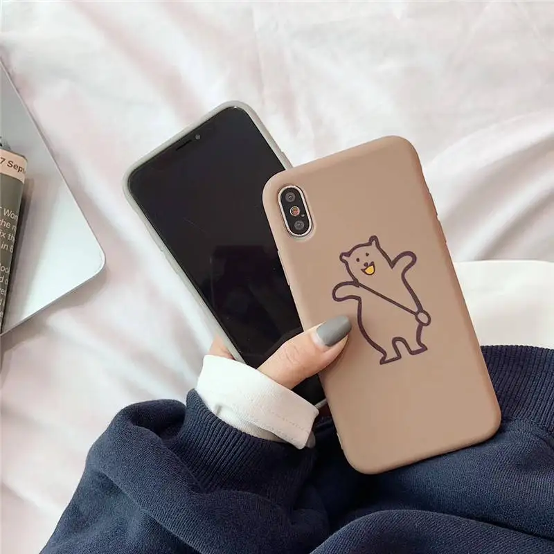 Simple Card Love Bear For Iphone 6 6S 7 8plus X Xs Xr Xsmax Soft Shell Drop Mobile Phone Case |