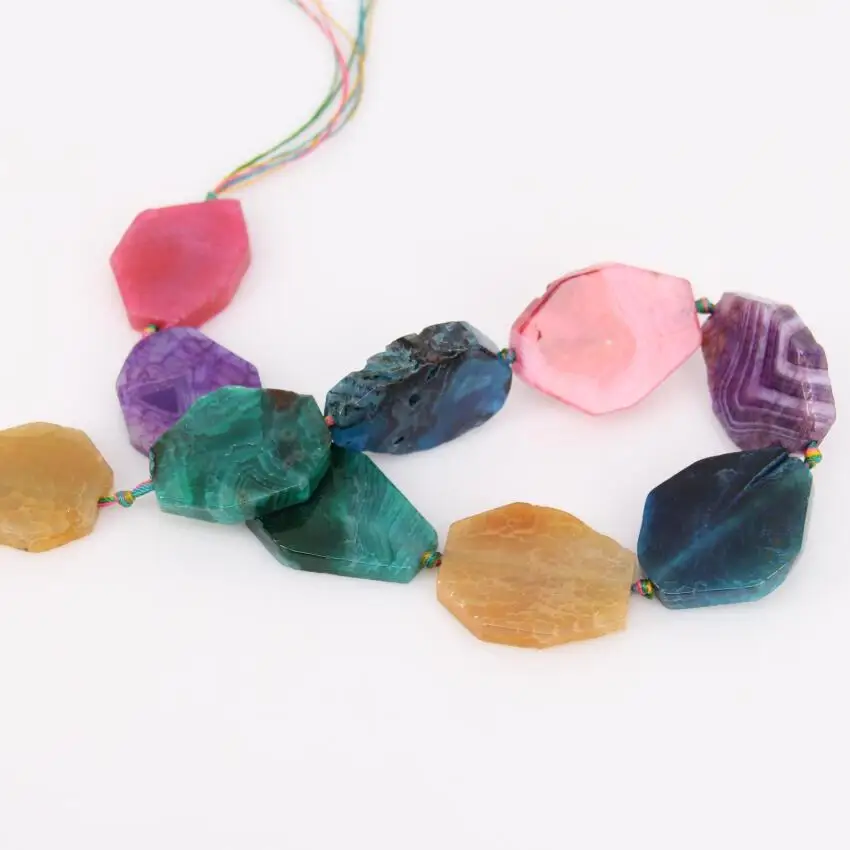 Разноцветный полированный натуральный Драконий вены Achate граненные овальные