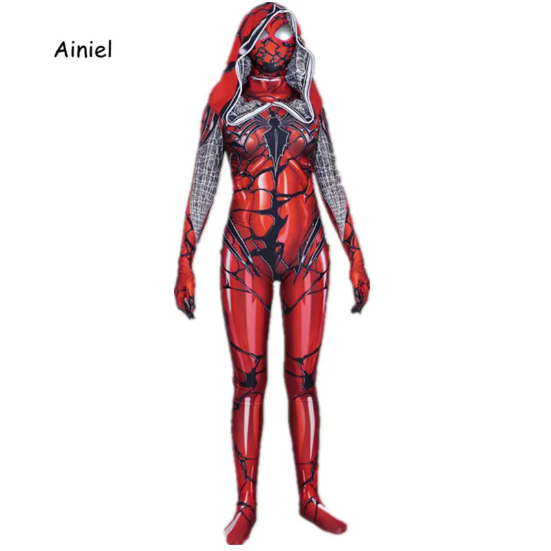 Костюм паук Гвен Стэйси Человек-паук карнавальный костюм паука Zentai Spidergirl боди hollowen взрослые дети женщины
