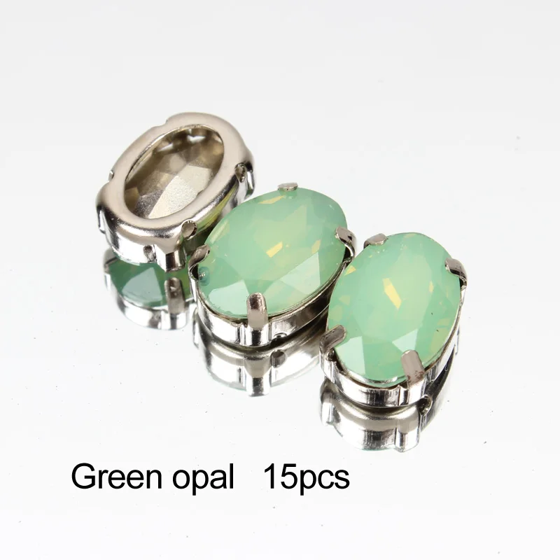 Пришивные стразы овальные 10х14мм опаловые разноцветные полимерные декоративные