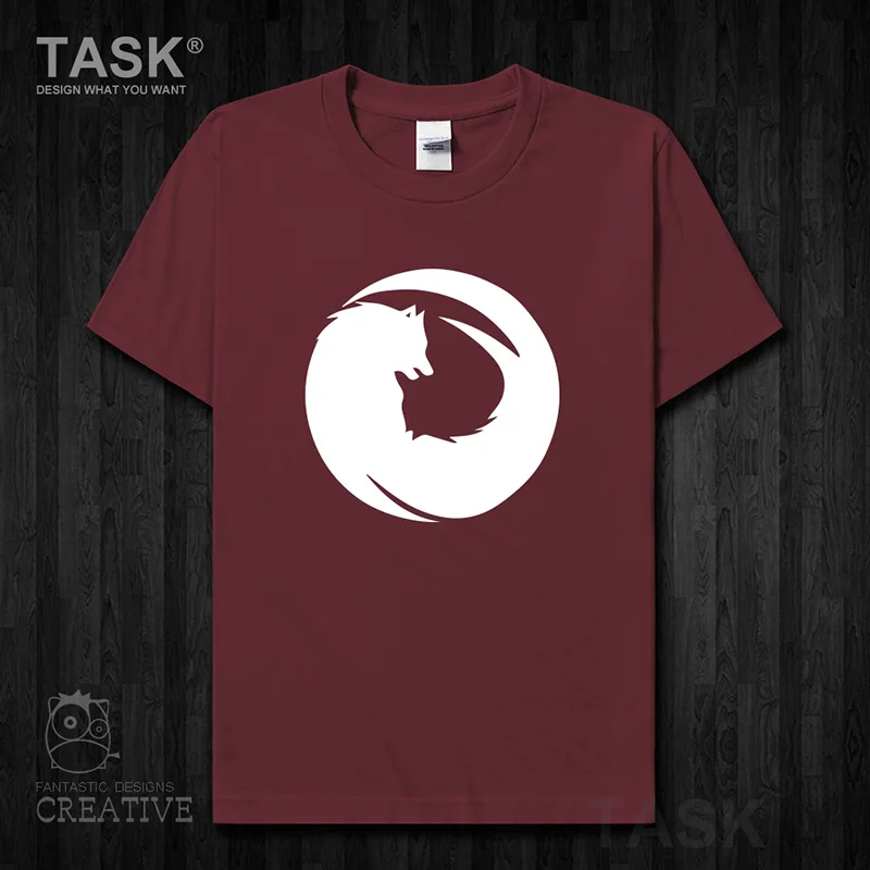 Creative Wolf Totem funny print men's t-shirt short sleeve clothes o-neck comfort cotton casual tops Harajuku Streetwear 06 0003 | Мужская