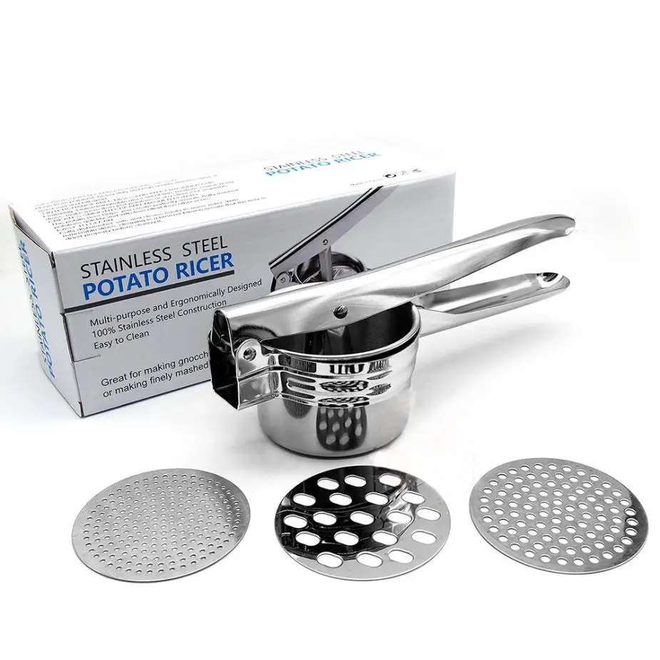 

Stainless Masher Potato Ricer 3pcs Blades Potato Puree Green Peas Puree Maker