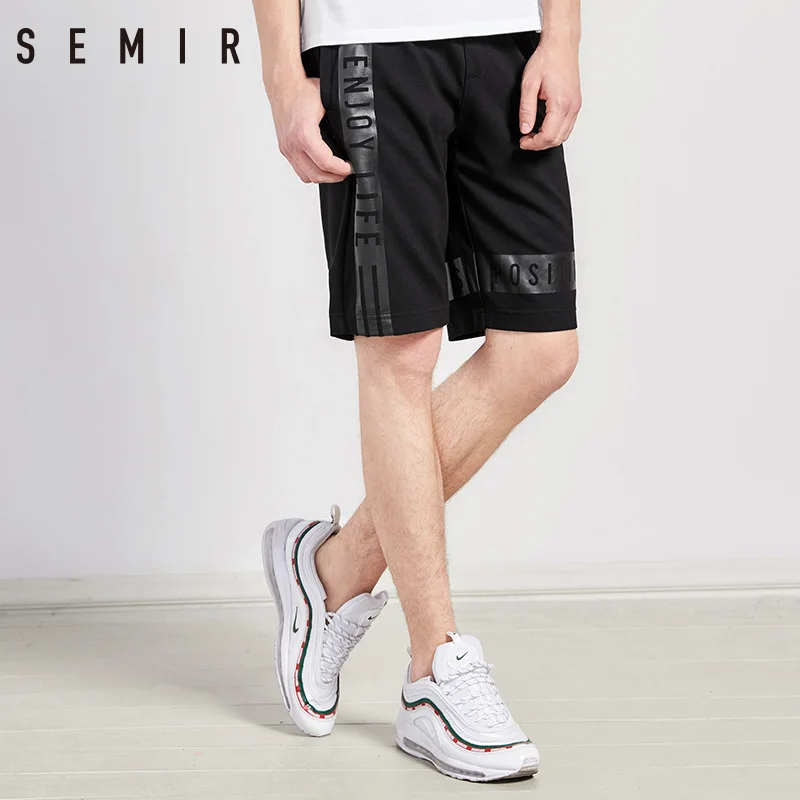 SEMIR мужские шорты стрейч Jog 2018 летние новые по колено с буквенным принтом прямые