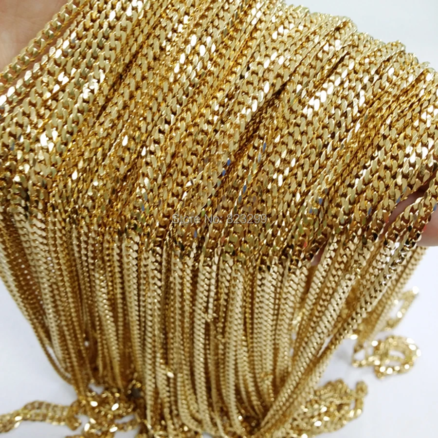 

Wholesale 5Meter Gold Stainless Steel Six Side 4mm Curb Chain DIY Jewelry Making