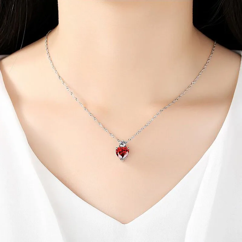 Новое поступление 2017 года искреннее сердце Кристалл Циркон Цепочки и ожерелья