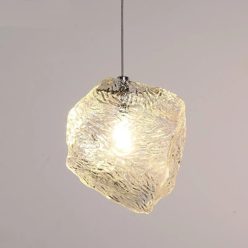 

Creative Ice Glass Pendant Lights Elegant Minimalism for Living Room Restaurant Bedroom Study Bar Tea Shop Loft Decor Glass Lamp