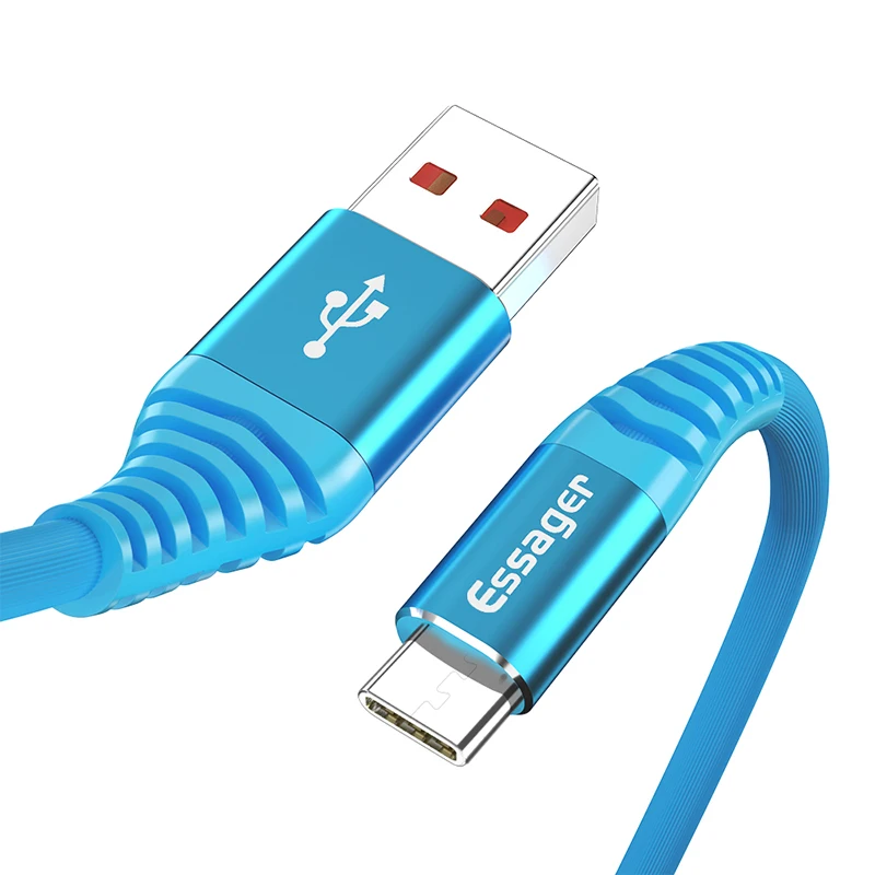 Essager usb type-C кабель для быстрой зарядки для samsung Galaxy S9 Plus huawei P10 P20 Xiaomi кабель USB C type-c USB-C шнур - Цвет: Blue
