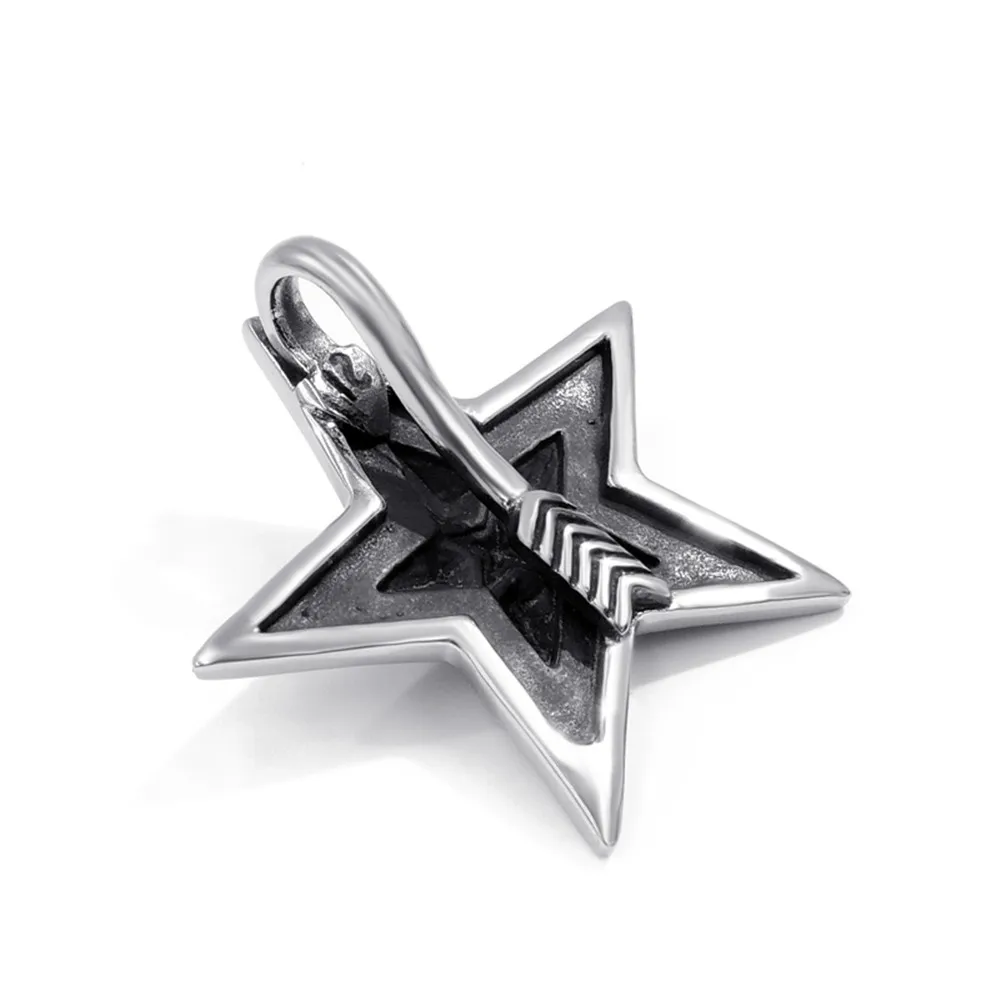 Ожерелье с подвеской в виде стрелы стиле панк черным натуральным камнем 26 дюймов