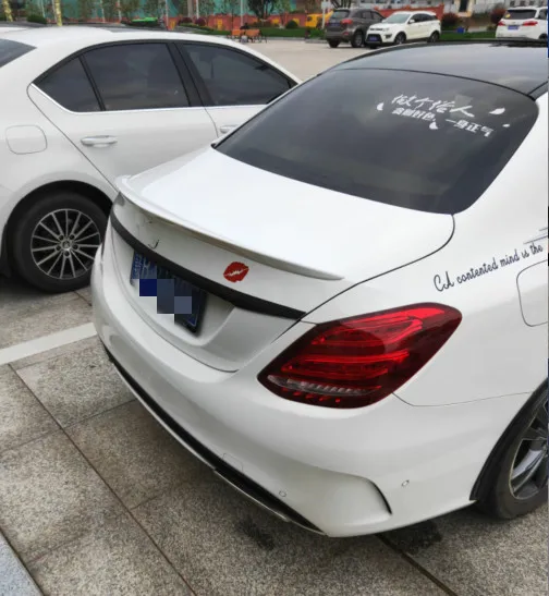 Для Benz C class W205 спойлер C180 C200L C300L 2014 2019 Высококачественный ABS Материал заднее крыло
