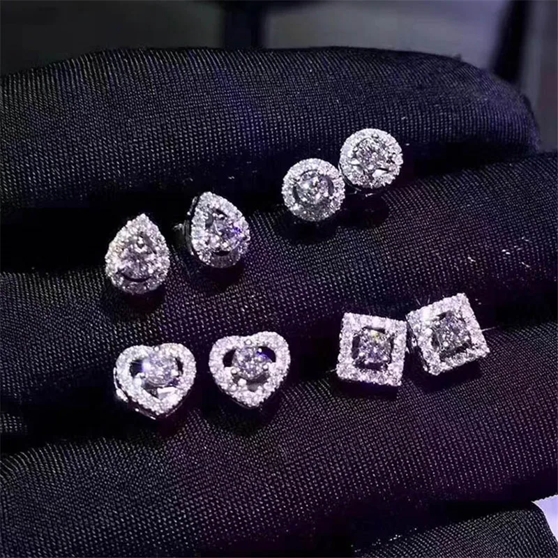 Модный Earrring AAAA Cz 100% реальные 925 серебро заявление обручальные свадебные серьги