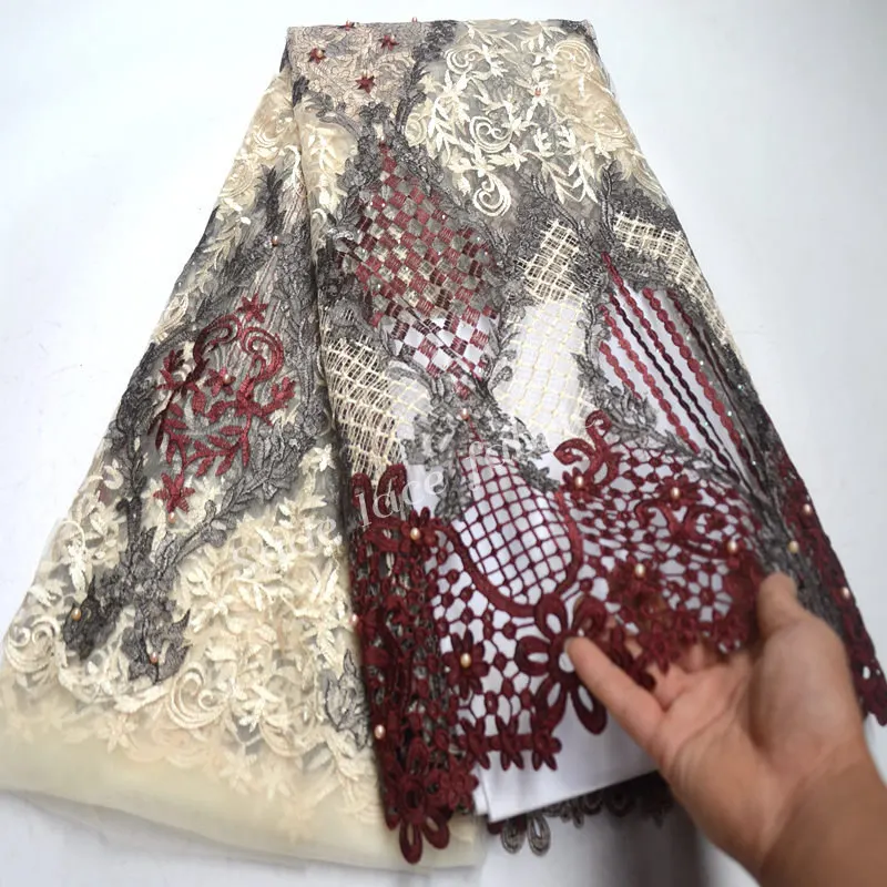 FolaSade Nigerian Lace Fabric 2019 High Quality Embroidered French Net Tulle For Party Dress Wo048 | Дом и сад