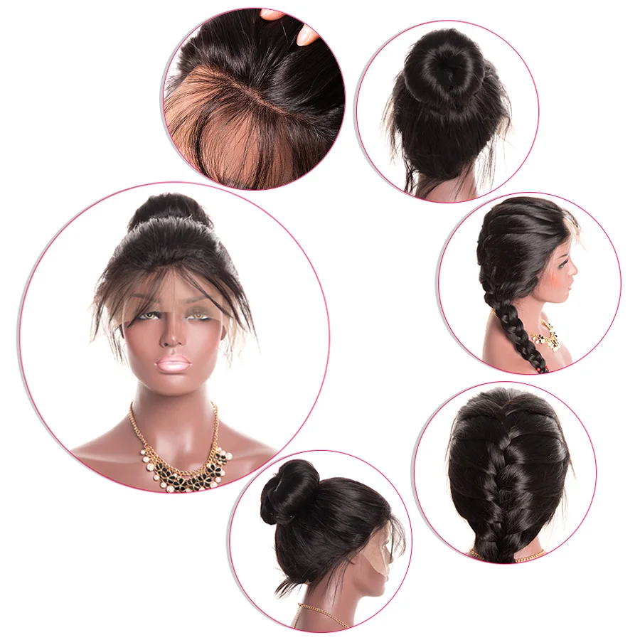 Предварительно сорвал полный Синтетические волосы на кружеве человеческих