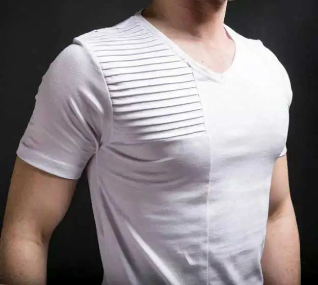 HIPFANDI 2017 новейшая Мужская брендовая Асимметричная футболка белый цвет модный