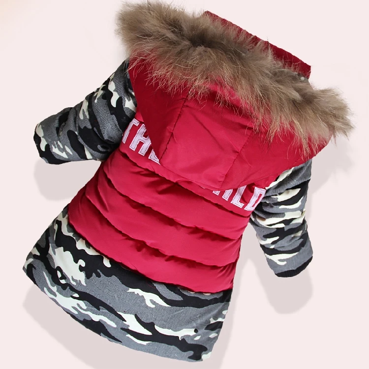 Новая парка для мальчиков Детские Зимние куртки пуховик теплые детские толстые