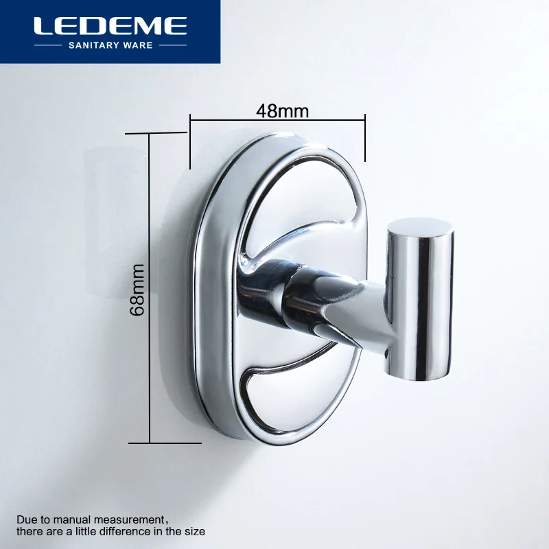 LEDEME Серебряная одежда для комнаты 1 крючок халата вешалка полотенец ванной из