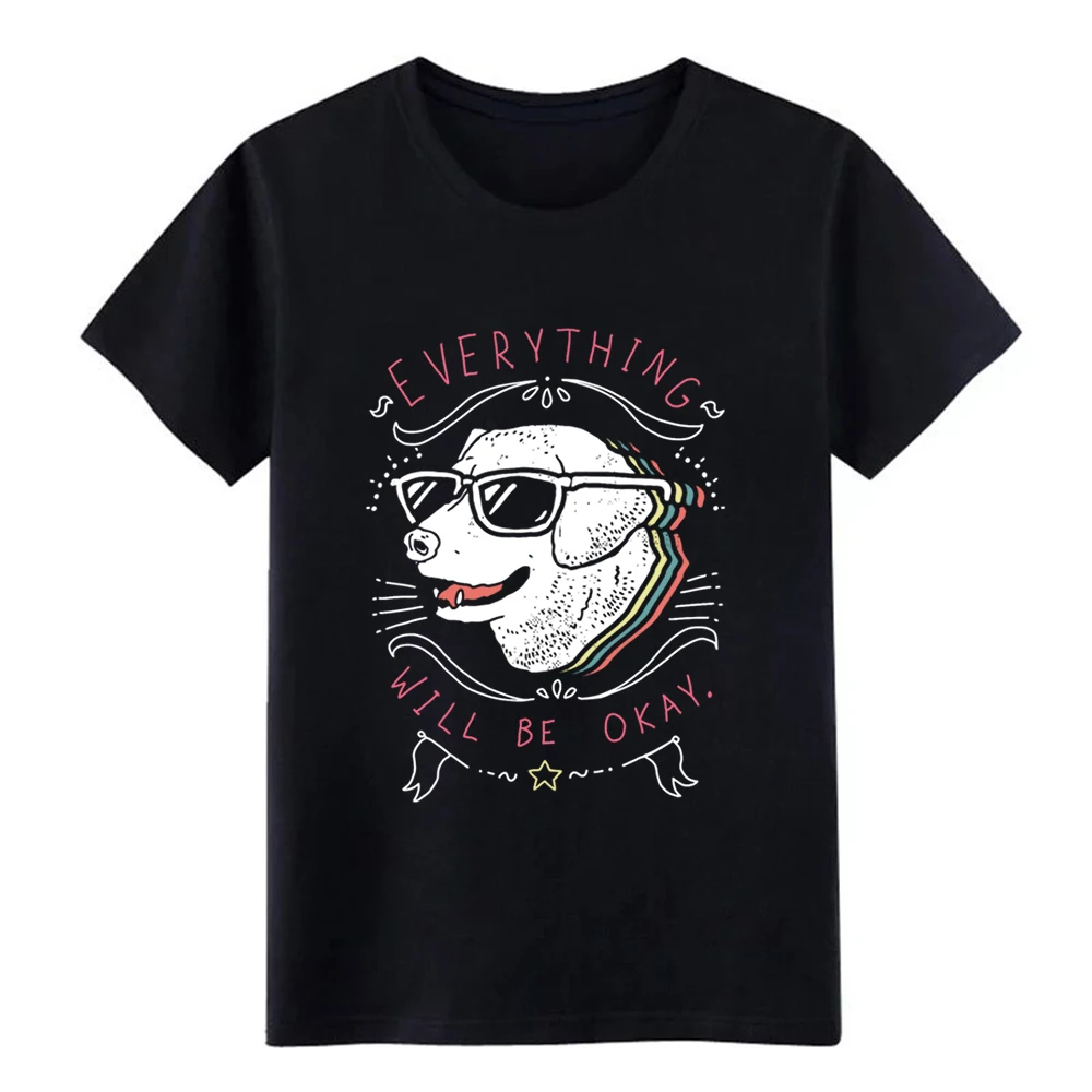 Мужская футболка с изображением собачки все будет хорошо дизайнерская коротким