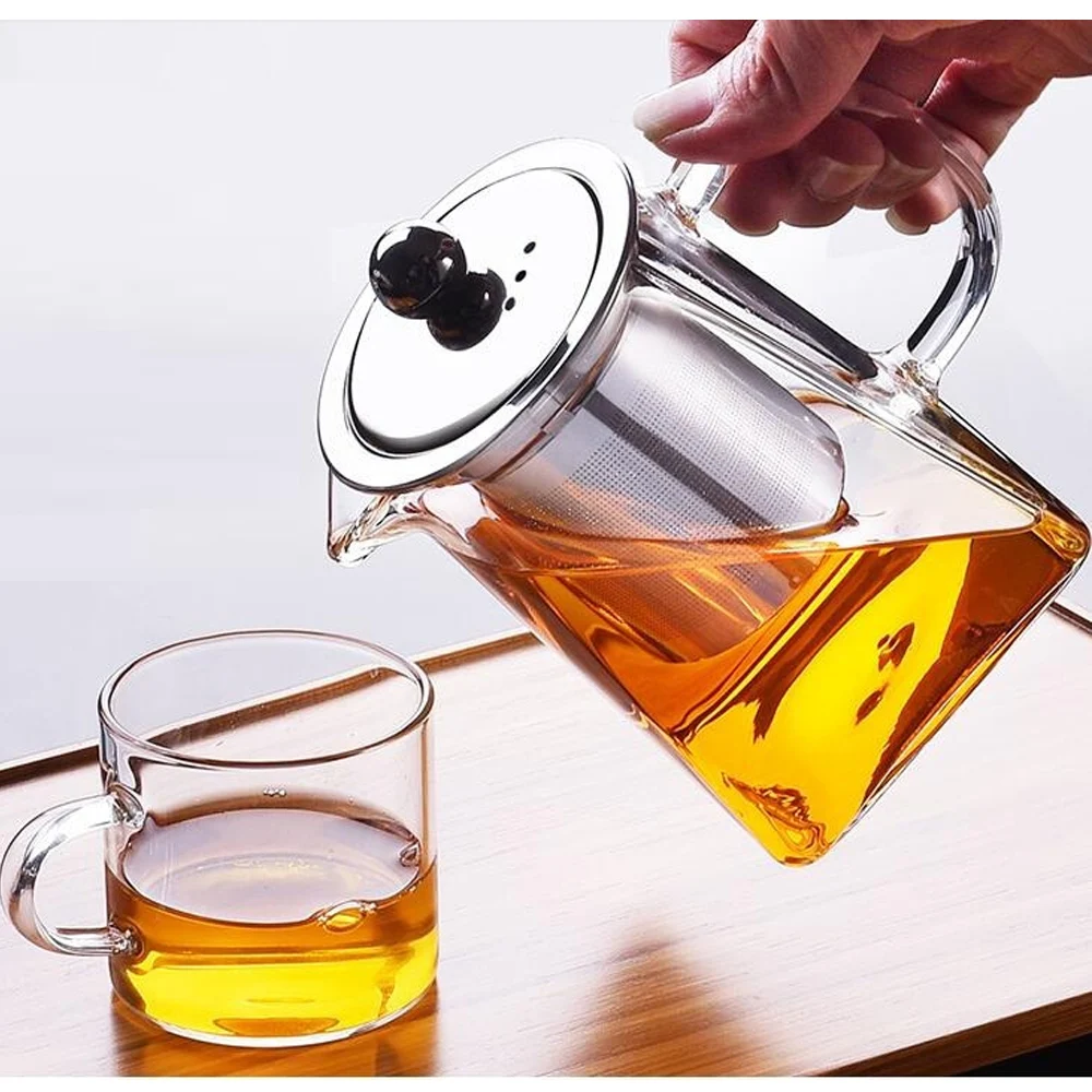 Заварочный чайник с прозрачной стеклянной крышкой 350 мл|pot strainer|pot glass teapotpot tea |