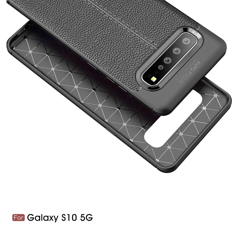 Противоударные чехлы с текстурой личи для Samsung Galaxy S10 | Мобильные телефоны и
