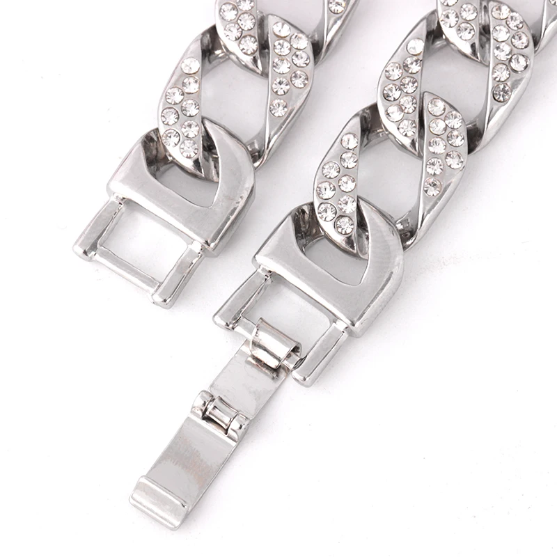 

Rhinestone Elegant Silver Crystal Bracelet Bangle Jewelry For Women Girl Gift