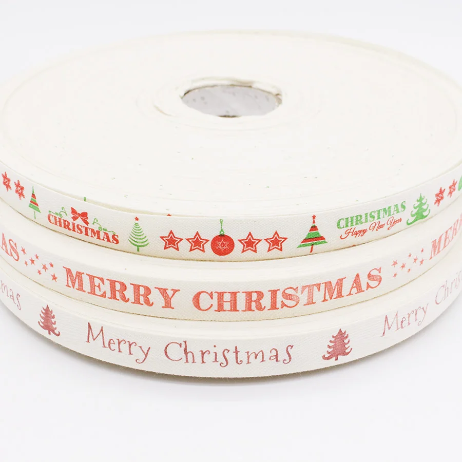 Печатная хлопковая тесьма Рождественская серия хлопчатобумажная лента