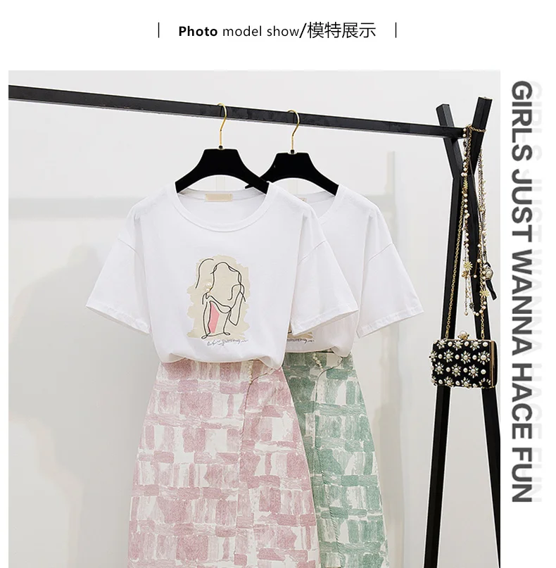 2019 Летняя женская одежда для подиума модный костюм с юбкой футболка короткими