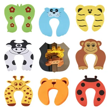 Protecci&oacute;n de seguridad infantil para beb&eacute;, tarjeta de seguridad de Animal lindo, Tope de puerta para beb&eacute;, cuidado de reci&eacute;n nacido, bloqueo de Protecci&oacute;n de Ni&ntilde;os-0