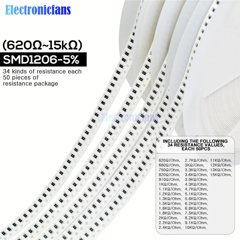 1700 шт./лот 1206 SMD резистор 0R 10 м Ом 5% 1/4 Вт 0 25 чип сопротивление фиксированный
