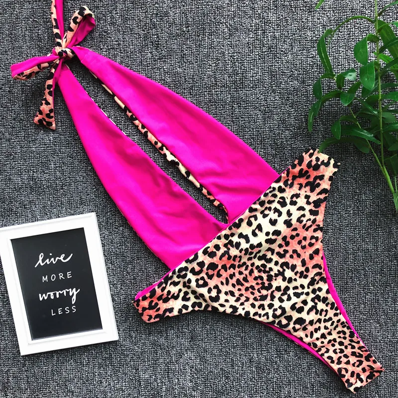 Хит продаж сексуальный леопардовый бандажный Цельный купальник весна лето 2020