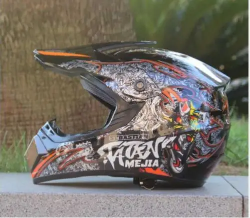 Профессиональный мотогонок мотокросса шлем hors маршрут шлем Capacete Moto Casco внедорожные нижнее белье с рисунком из мультфильма трусы для мотоциклетного шлема - Цвет: Bright black