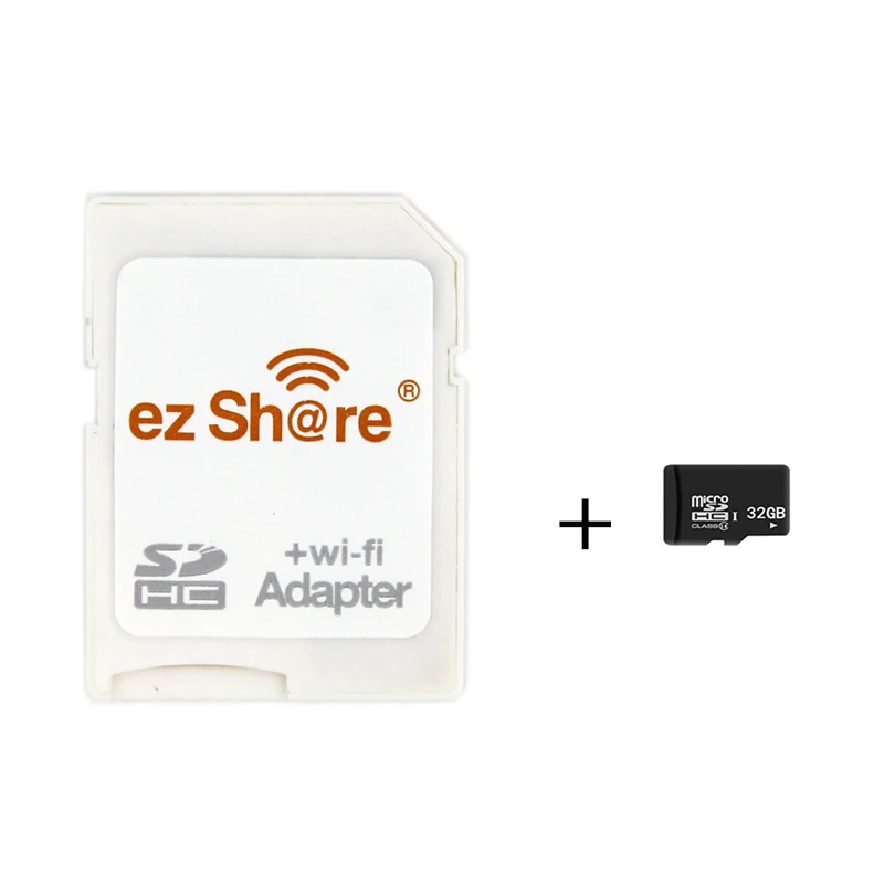 add 32 gb Новейший адаптер Ezshare micro sd wifi с поддержкой 8G 16G 32G карты памяти TF MicroSD адаптер WiFi SD карта - Цвет: add 32 gb