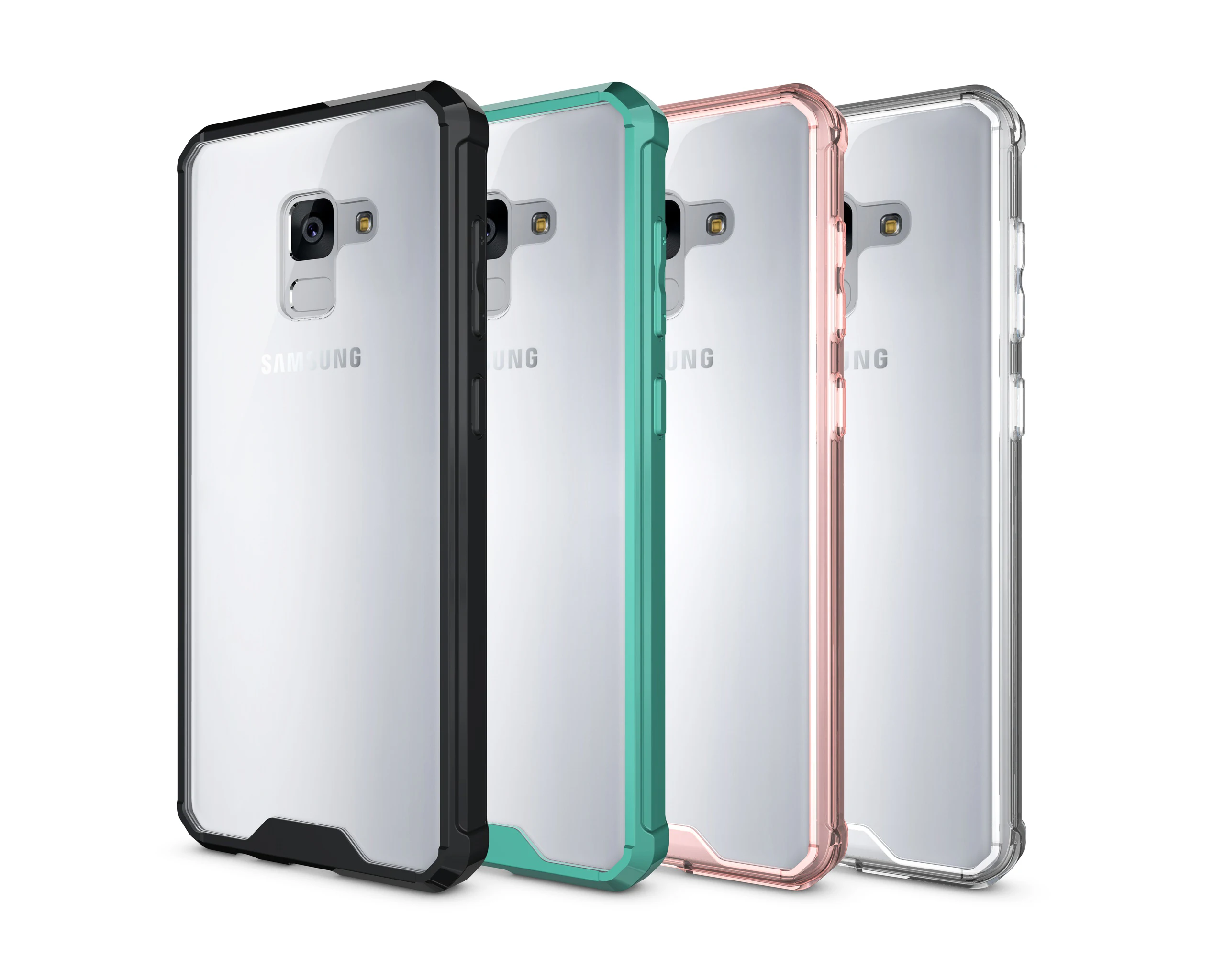 A8 2018 чехол для samsung Galaxy крышка антидетонационных ТПУ + прозрачный PC принципиально