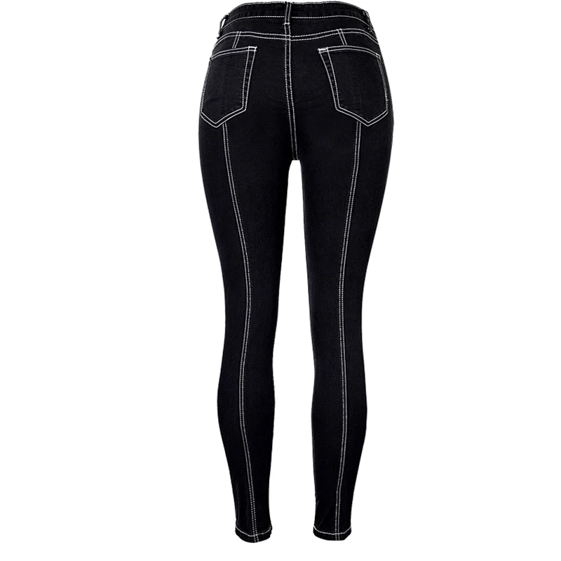 

Chic Black High waist Cool Jeans Women Skinny Denim Pencil Pants Capris Casual Hot Jeans Female