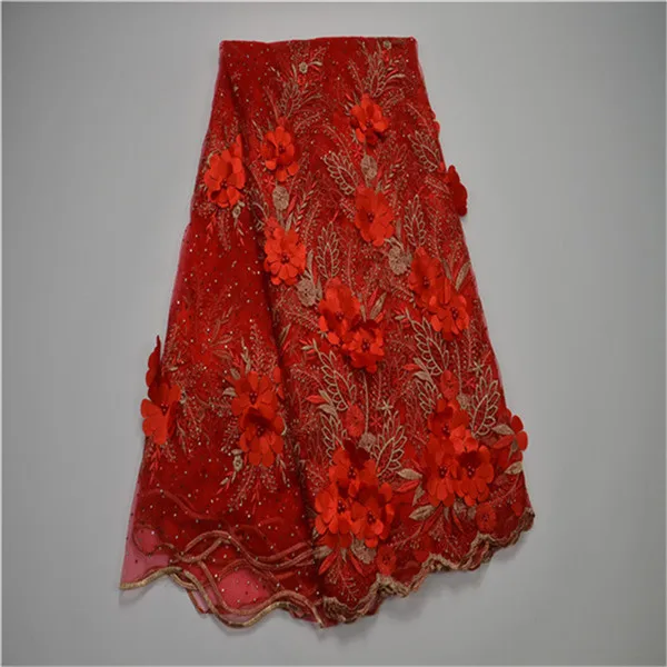 2018 New Design High Quality 3D Flowers French Lace Guipure Embroidered Beaded African Tulle Fabric Soft 5Yards | Дом и сад