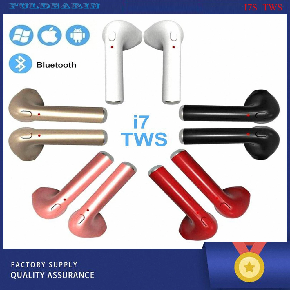 Новейшие беспроводные i7s TWS Bluetooth наушники гарнитура стерео спортивные с