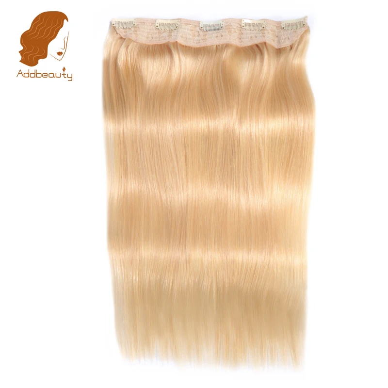 Addbeauty 70 г 100 прямо клип в волос блондинка Цвет машина сделала Волосы remy One piece Набор
