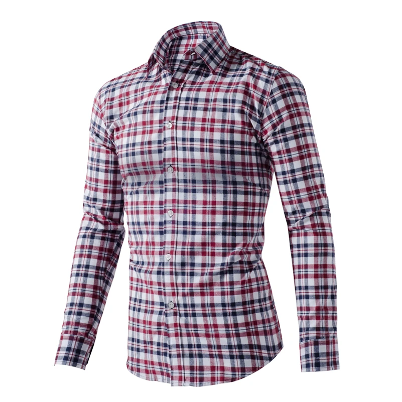 Новинка 2017 года брендовая классическая мужская рубашка в клетку с длинным