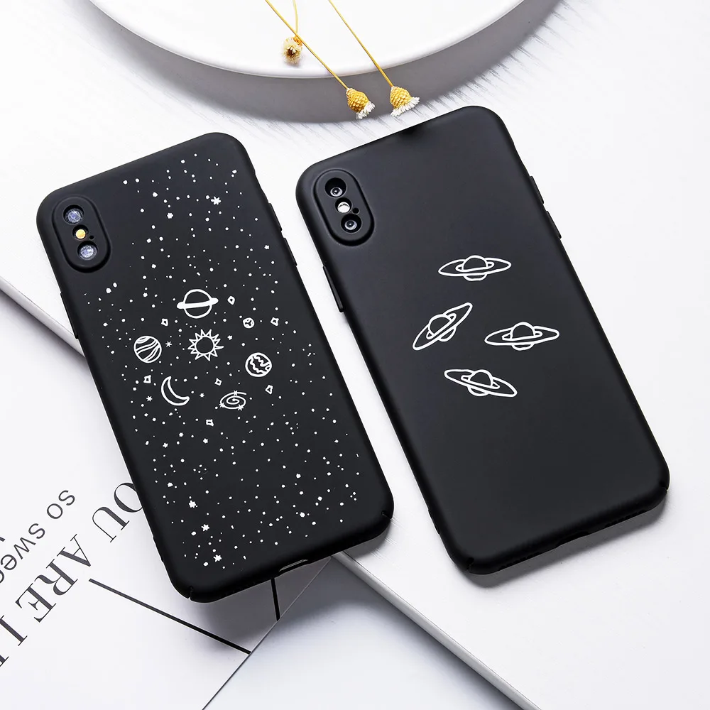 TOMKAS Moon узорчатые Чехлы для iPhone X 8 7 s Чехол Жесткий PC чехол матовый Космос простые 6