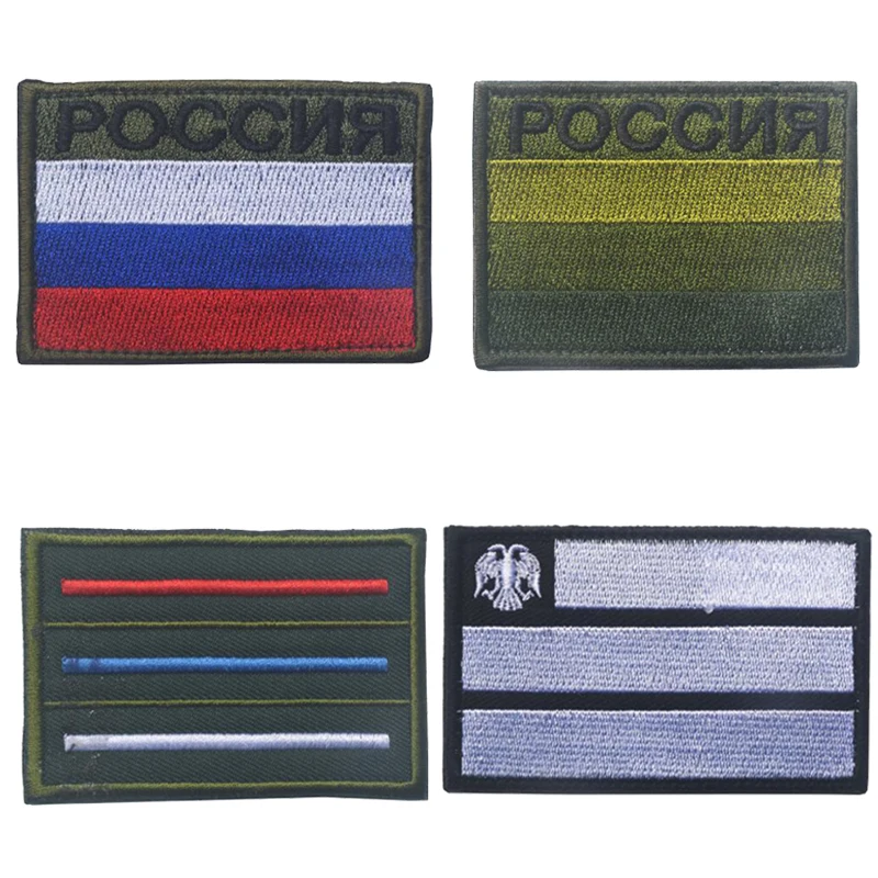 Нашивка с российским флагом, 3D нашивка с российским ТВ, военный логотип, тактический боевой костюм, наклейки, нашивка с вышивкой в полоску, 1 шт