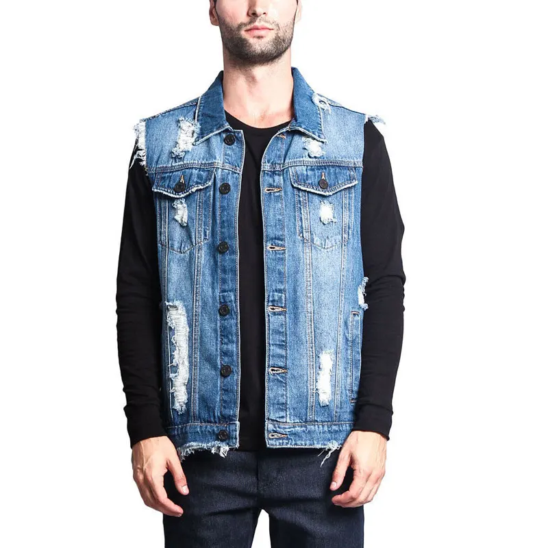 Летний мужской джинсовый жилет Modis большого размера большой свободный M-XXL XXXL