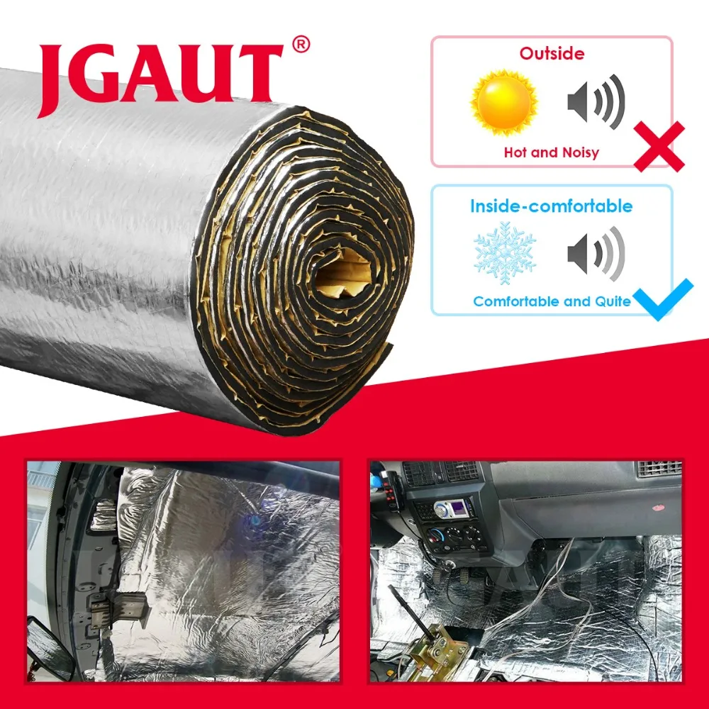 JGAUT автомобильный звук шум теплоизоляция багажник двигателя прорезиненный соединение Deadener материал коврик самоклеющийся