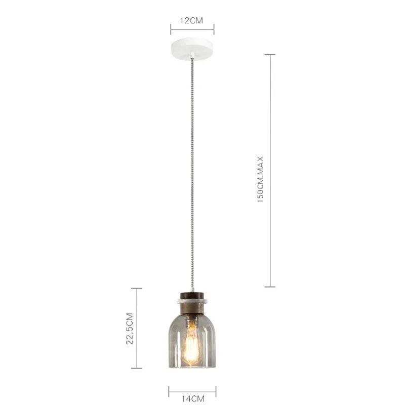 Edison Loft Style Industrial Vintage LED Pendant Light Fixtures Wood Glass Single Hanging Lamp Retro Home Lighting Droplight | Освещение
