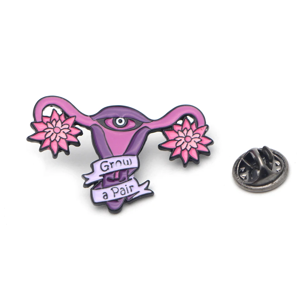 DMLSKY Uterus Feminist растут пара pin Ювелирные изделия искусство Одежда булавки мультфильм интересные Женщины Мода брошь M1890
