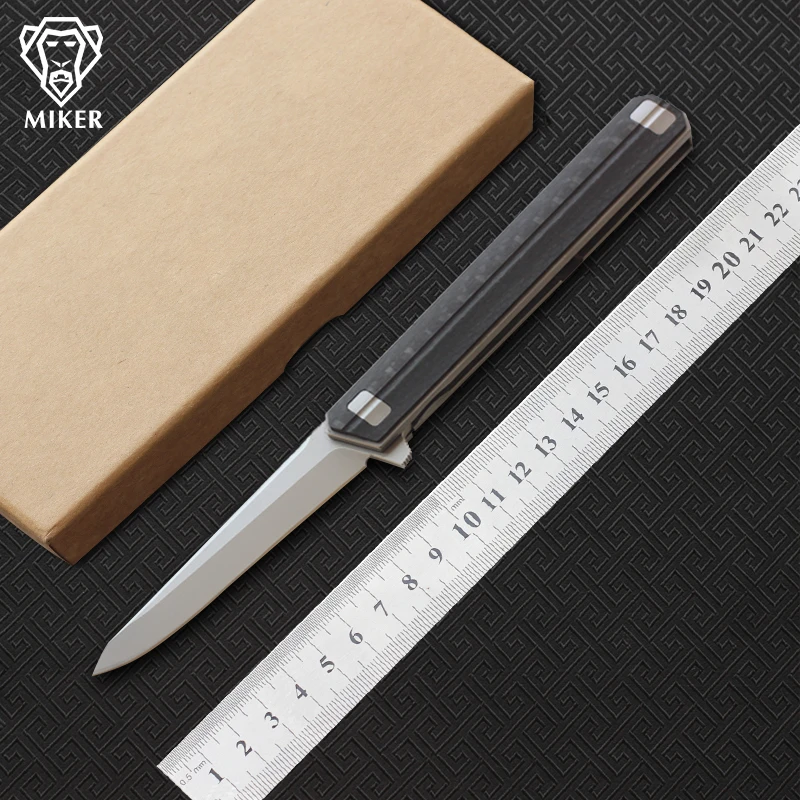 MIKER QSE-13CF Qwaiken XL складной нож, M390 Порошковая сталь, ручка из углеродного волокна, походные ножи для фруктов, инструменты для повседневного использования
