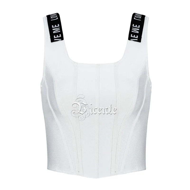 Женский топ без рукавов белый бандажный Топ для вечеринок|Майки| |